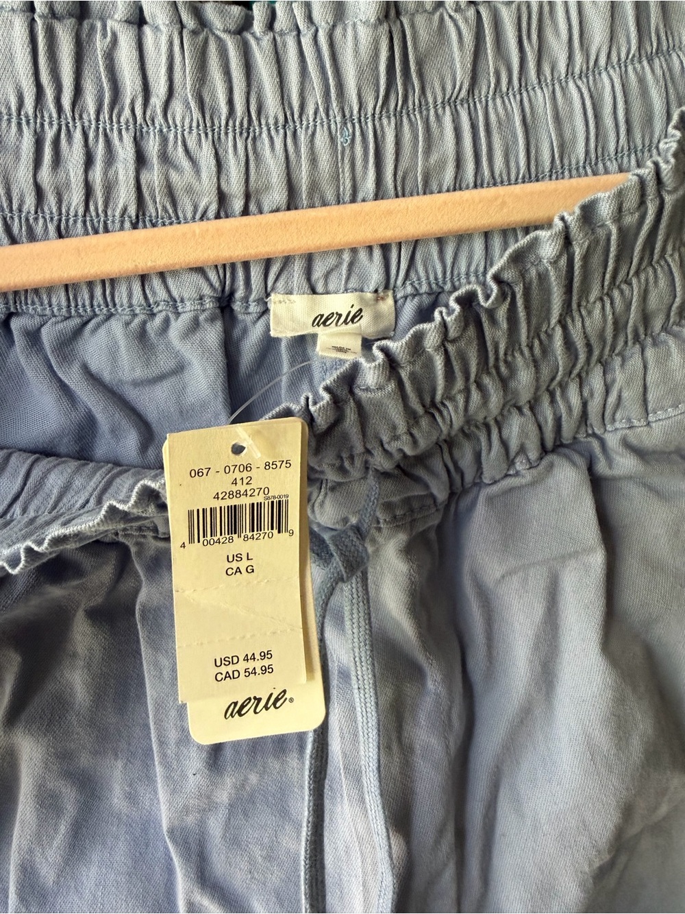 aerie light Blue Elastic Drawstring Waist shorts
